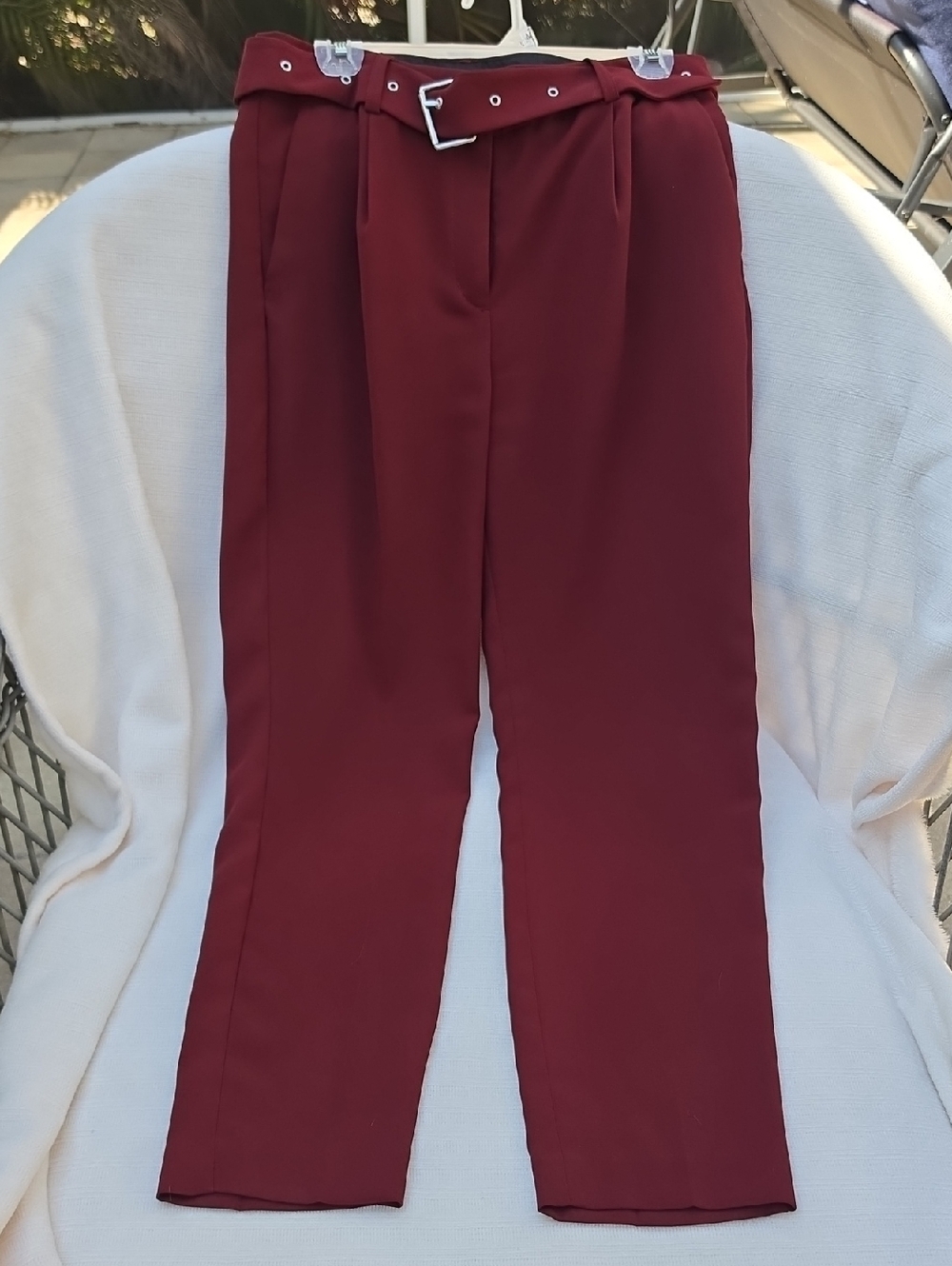 EXPRESS Belted Burgundy Pants